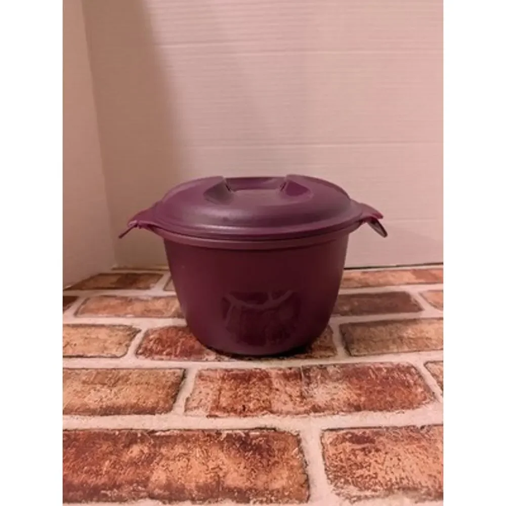 Tupperware Microwave Rice Grain Maker Cooker Steamer 3 Piece Set Purple 2.2L